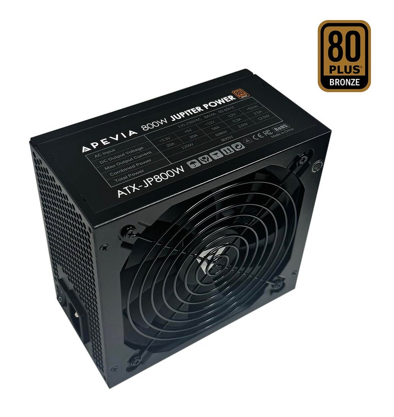 Apevia ATX-JP800W Jupiter 800W 80 Plus Bronze Certified Active PFC ATX Gaming Power Supply, Supports Dual/Quad Core CPUs, SLI/Crossfire/Haswell, 3 Year Warranty - Image 5
